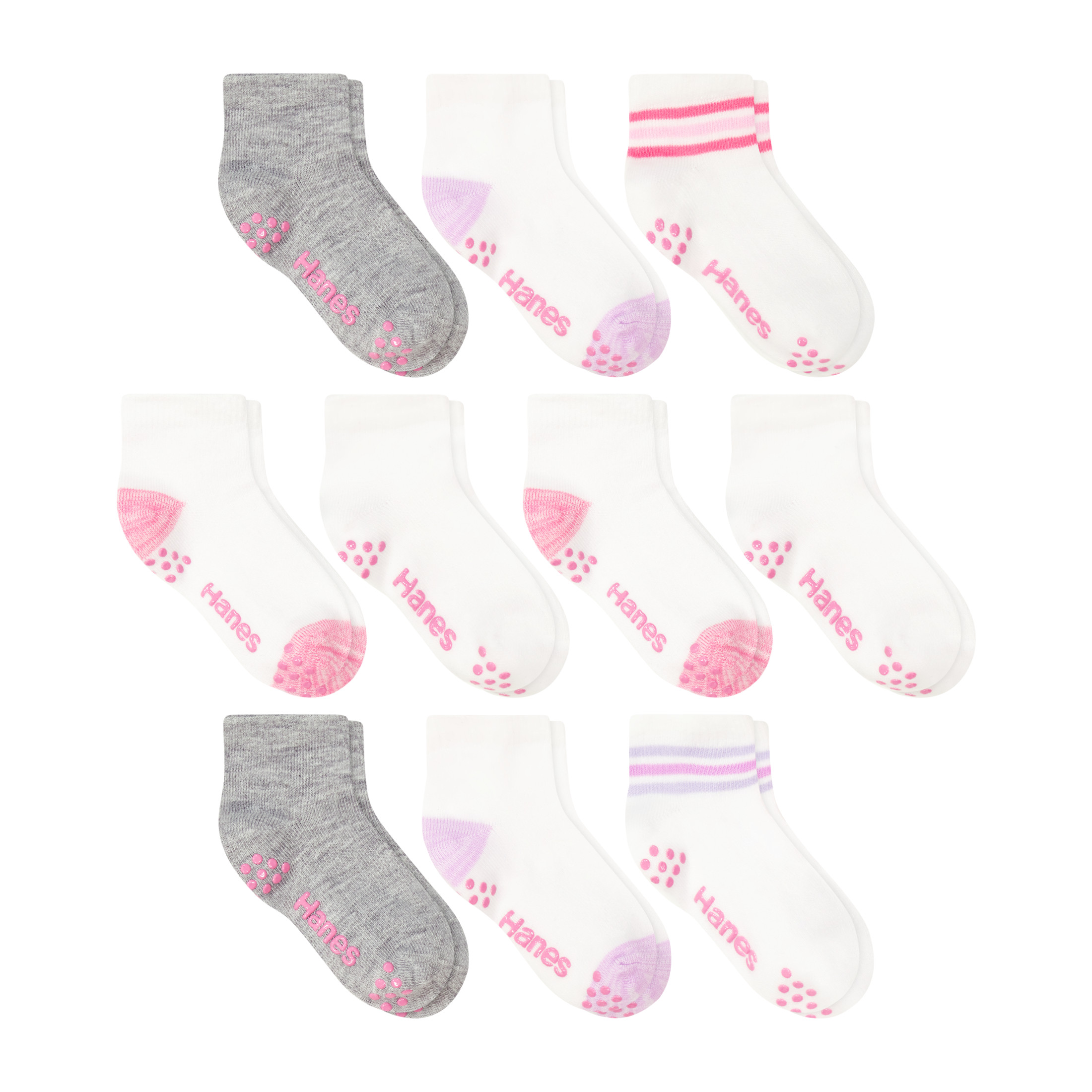 Hanes Girls Infant & Toddler Ankle Socks, 10-Pack photo 3