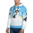 thumbnail image 3 of Picia Collie in Bathtub Pattern Casual Men's Hoodie - Lightweight Hooded Sweatshirt with Kangaroo Pocket, Comfortable Pullover for Everyday, Travel-X-Large, 3 of 7
