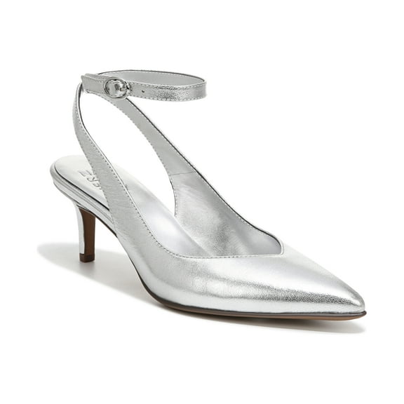 Naturalizer Women's Eliya Slingback Pumps Silver Leather 7.5W