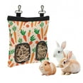 thumbnail image 2 of WIRESTER 11"×9" Oxford Hanging Hay Feeder – Guinea Pig / Rabbit / Chinchilla Hay Storage Bag with Dual Openings & Back Hooks – Cheerful Carrots, 2 of 6