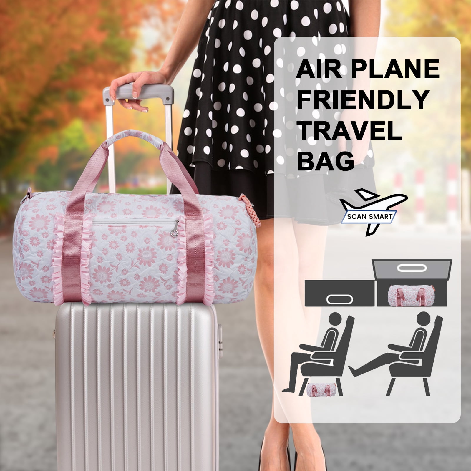 2pcs Oxford Travel Tote Bag Set for Women, Lightweight Weekender Duffel, Ideal for Carry-On, Overnight Trips, Gym, Daily Commute, Crossbody Bags