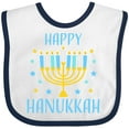 thumbnail image 3 of Inktastic Happy Hanukkah with Menorah and Stars Boys or Girls Baby Bib, 3 of 4