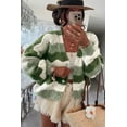 thumbnail image 3 of SHEWIN Womens Sweaters Striped Color Block Chunky Cardigans Button Down Long Sleeve V Neck Loose Knit Fall Sweater Coats Fashion, 3 of 5