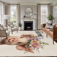 thumbnail image 4 of 6x9 Washable Area Rug, Pig Non-Slip Large Rectangle Rug for Living Room Dining Room, Welcome Indoor Floor Mat for Home Decor, 4 of 9