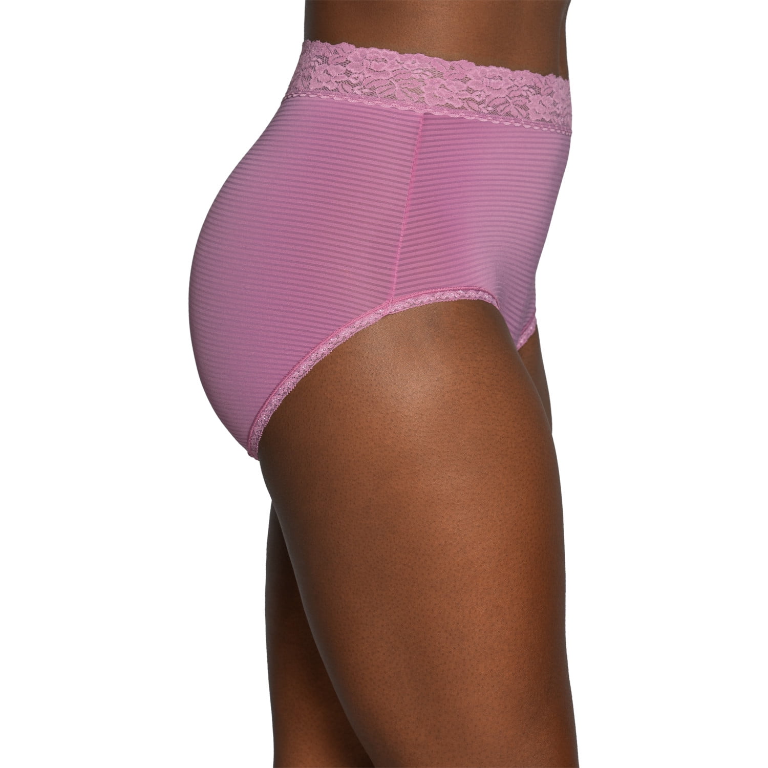 Vanity Fair Radiant Women's Light and Luxe Brief Underwear - Stretch Lace Waistband, 3-Pack, Sizes S-5XL