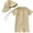 1 Khaki + 1 hat, variant on WIBACKER 0-3T Toddler Baby Boys Seersucker Short Sleeve One Piece Rash Guard Swimsuit Zipper Bathing Suit Swimwear with Hat
