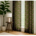 thumbnail image 4 of Vargottam 84 Inch Rod Pocket/Back Tab Cotton Curtains for Windows and Doors- Light Filtering Cotton- Light Filtering Drapes For Doors- Set of 2 Panels, 52"x84"- Botanical Flowers Print (Green), 4 of 8