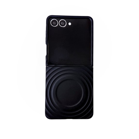 TECH CIRCLE Galaxy Z Flip 6 Magnetic Phone Case, Cute Ripple Design, Hard Plastic Protective Slim Cover with Built-in Magnet Compatible with MagSafe, Anti-Scratch, Lightweight, Shockproof, Black