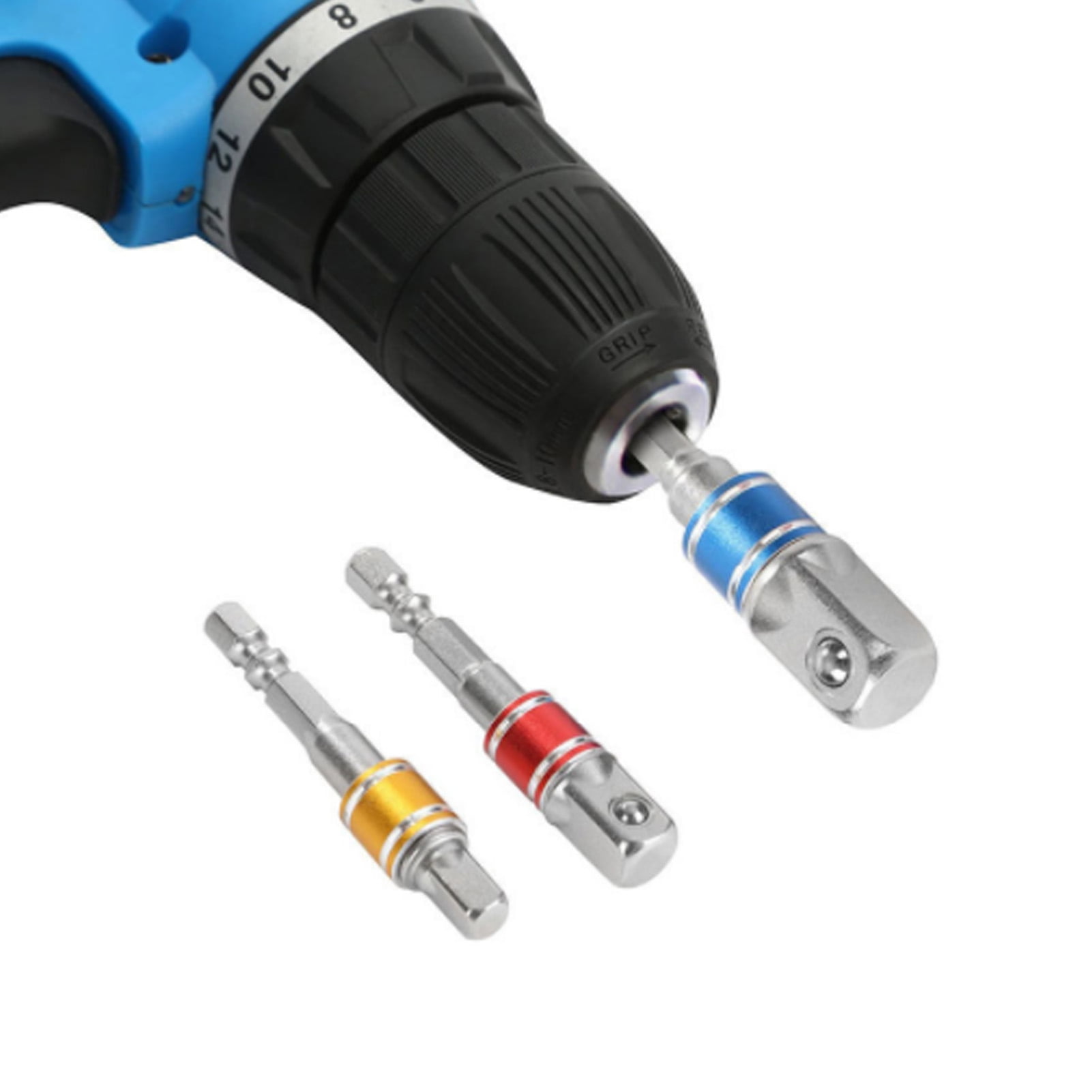 Impact Driver Socket Adapter Extension Set Turns Power Drill Into High Speed Nut Driver 1/4 3/8 1/2 Drive Turns Power Drill Into High Speed Nut Driver 1/4 3/8 1/2 Drive Eagglew Wrench Hex Shank Drill Bits Bar 