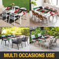 thumbnail image 5 of Black Snowman Christmas Table Cloths for 6 Foot Rectangle Tables, Snowflake Xmas Tree Winter Elk Patio Waterproof Elastic Fitted Tablecloths, Washable Rectangular Table Cover for Camping, 5 of 8