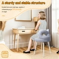 thumbnail image 3 of Happydeer Vanity Chair Dressing Chair, Bow-knot Backrest, Armless, No Wheels Upholstered Chair, Vanity Stool Dressing Stool Makeup Chair with non-slip Feet Pads, Light Grey, 3 of 9