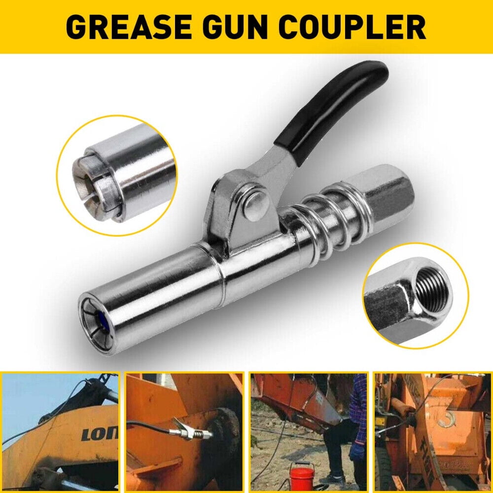 Grease Gun Coupler Locks Onto Zerk Fittings Grease Goes in 1/8” NPT No
