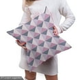 thumbnail image 5 of Ambesonne Geometric Fabric by the Yard Upholstery, Ornamental Grid Pattern, 1 Yard, Purplegrey Pink Bluegrey, 5 of 5