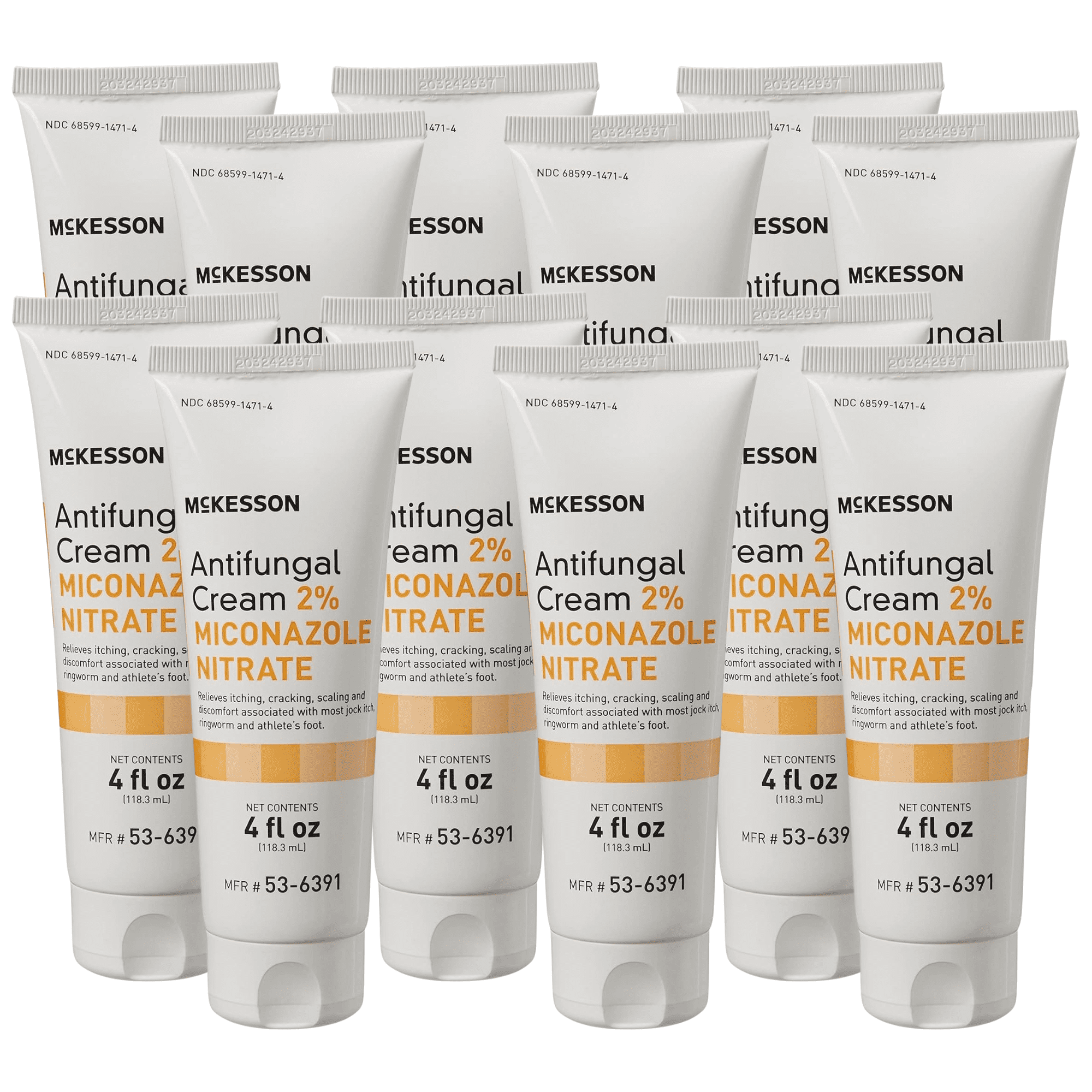 McKesson Antifungal Cream, 2% Miconazole Nitrate Itch Relief Ointment - 4 oz, 12 Count