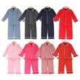 thumbnail image 3 of Conjunto de ropa para niños de Año Nuevo, pijamas rojos de Navidad, conjuntos de pijamas abotonados para niños y niñas, 3 of 4