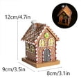 thumbnail image 3 of Gingerbread House Decoration, Glowing LED Christmas Gingerbread House Figurine, Christmas Home Living Room Atmosphere Arrangement Tabletop Resin Decoration, 3 of 5