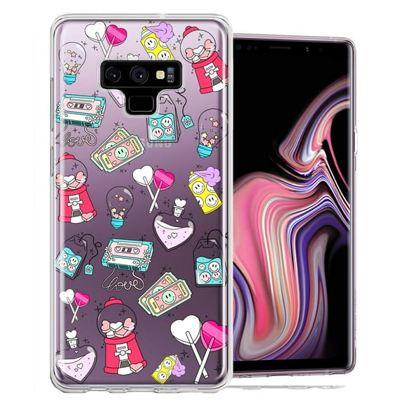 MUNDAZE for Samsung Galaxy Note 9 Valentine's Day Candy Feels like Love Hearts Double Layer Phone Case Cover