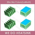 thumbnail image 1 of 20x14x11mm Without or With Thermal Pad Aluminum Network Routers Chip Heat Sinks Radiator Cooler With Thermal Pad Green With Pad 5pcs, 1 of 6