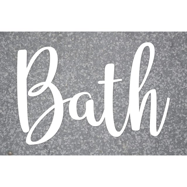 ViaVinyl Home Interior Decal Collection. Many Words and Sayings for Interior Design, Motivation and Wall Art! (Bath, White)
