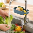 thumbnail image 4 of Faucet Sponge Holder, Hollow Bottom Designed Quickly Drain Water, Keep Sponges Soap Dish Cloths Brushes Sink Drain Rack (Blue), 4 of 4