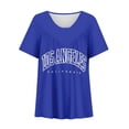 thumbnail image 3 of Blusas de Manga Corta para las Mujeres con Cuello en V Impreso Suéter Casual Top, Blusas para las Mujeres Casual, 3 of 4