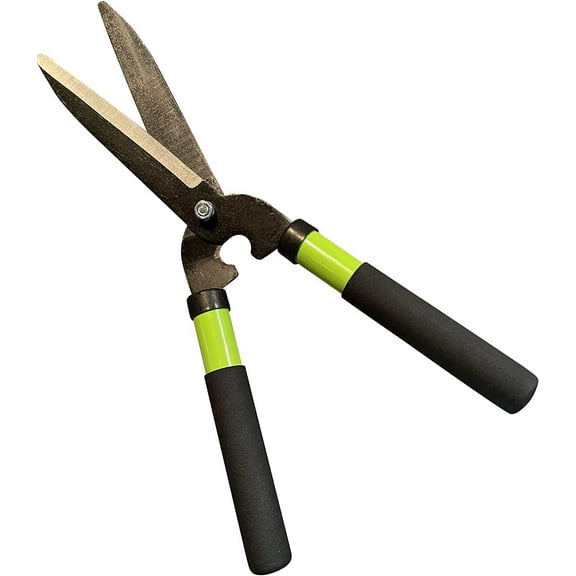 GARDEN GURU Hedge She Clippers for Trimming & Shaping Borders, Boxwood, Decorative Shrubs, Bushes, Grass – 15 inch High Carbon Steel Gardening Hedge Clippers & She with Comfort Grip Handles