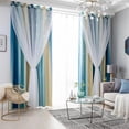thumbnail image 3 of Star Curtains Stars Blackout Curtains for Kids Girls Bedroom Living Room Colorful Double Layer Star Window Curtains, 1 Panel (53"W x 95"L，Blue), 3 of 5