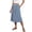Light Blue, variant on Dianli Skirt Skorts Women's Printed Drawstring Side Pocket Casual Loose Skirt High Waist Breathable Lightweight Floral Print Cotton Linen Pull On Summer Vacation Skirt Skorts