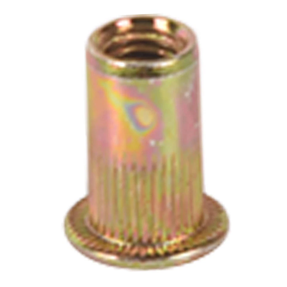 CIRCLE- 150Pcs Flat Head M5 Rivet Nut Rivnut Nutsert Metric Zinc Plated Carbon Steel