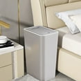thumbnail image 6 of Kitchen Trash Can, Step-On Garbage Can with Lid, Tall Kitchen & Bathroom Trash Can, Small Office Waste Bin, Gray - Xuniizn, 6 of 7