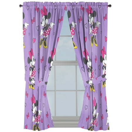 Minnie Mouse Purple Love Kids Drapes Set Of 2 Walmart Com