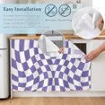 thumbnail image 5 of Purple White Checkered Small Sink Skirt 10"Wx11"L,Dustproof Under Sink Curtain with Self Adhesive Tape,Modern Irregular Geometric Cabinet Curtain Cover for Bathroom Vanity,Kitchen Storage Shelf,RV, 5 of 9
