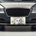thumbnail image 3 of White Cat Watercolor Design With Daisies Metal Novelty License Plate, 3 of 7