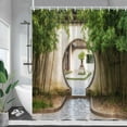 thumbnail image 5 of Vintage Italian Town Street Landscape Shower Curtains Natural Flowers Vine Plant Garden Wall Hanging Home Bathroom Curtain Decor, 5 of 7