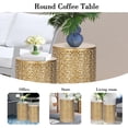 thumbnail image 5 of Modern Round End Table Set of 2, Gold Metal Accent & Side Tables for Bedroom/Living Room, Easy Assembly Nightstands, 5 of 17