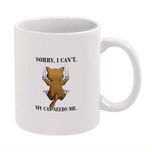 1pc 11 1oz 330ml Pattern Ceramic Mug Sorry I Can t My Needs Me Portable Letter Printed Coffee Cup Friend Sister Coffee Drinker Suitable Restaurant Out
