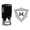 thumbnail image 1 of Printtoo Triangle Swirl Border R-40 M Alphabet Monogram Initial Office Stationary Self Inking Rubber Stamp, 1 of 6