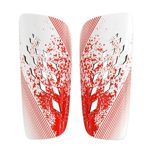 Espinilleras de fútbol, equipo de protección para las espinillas, accesorio de juego resistente. Rojo