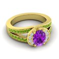 thumbnail image 3 of 2.35 Carat Oval Cut Amethyst & Peridot Gemstone Beautiful Anniversary Ring for Ladies Solid 14K Yellow Gold Size 10.5 by Diamond-Capitals, 3 of 8