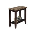 thumbnail image 1 of Table d'Appoint / Table d'Extrémité en Bois de 24 Po de Hauteur, Design Traditionnel, Expresso Sombre avec Plateau en Marbre, 1 of 1