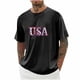 thumbnail image 1 of Tops para hombre, blusas y camisas de cuello redondo y manga corta para hombre, blusas casuales de moda con cuello redondo y manga corta para hombre, blusas de poliéster para hombre, 1 of 4