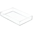 thumbnail image 4 of InterDesign Clarity Organizador de cajones de plástico, contenedor de almacenamiento para tocador, baño, cajones de cocina, 8" x 12" x 2", transparente, 4 of 4