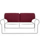 thumbnail image 4 of Ounissouiy 2 pack/lote funda protectora de cojín en T elástica para respaldo de sofá, ajuste moderno y Universal, suave Decoración del hogar Vino rojo, 4 of 6