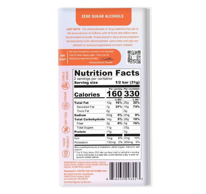 Bon AppeSweet Better Than Milk Chocolate Bar 2.2 oz