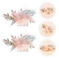thumbnail image 4 of EeaseCA 1 Pc Hanfu Hair Decor Handmade Cloth Flower Hair Comb Hair Accessory (Golden), 4 of 7