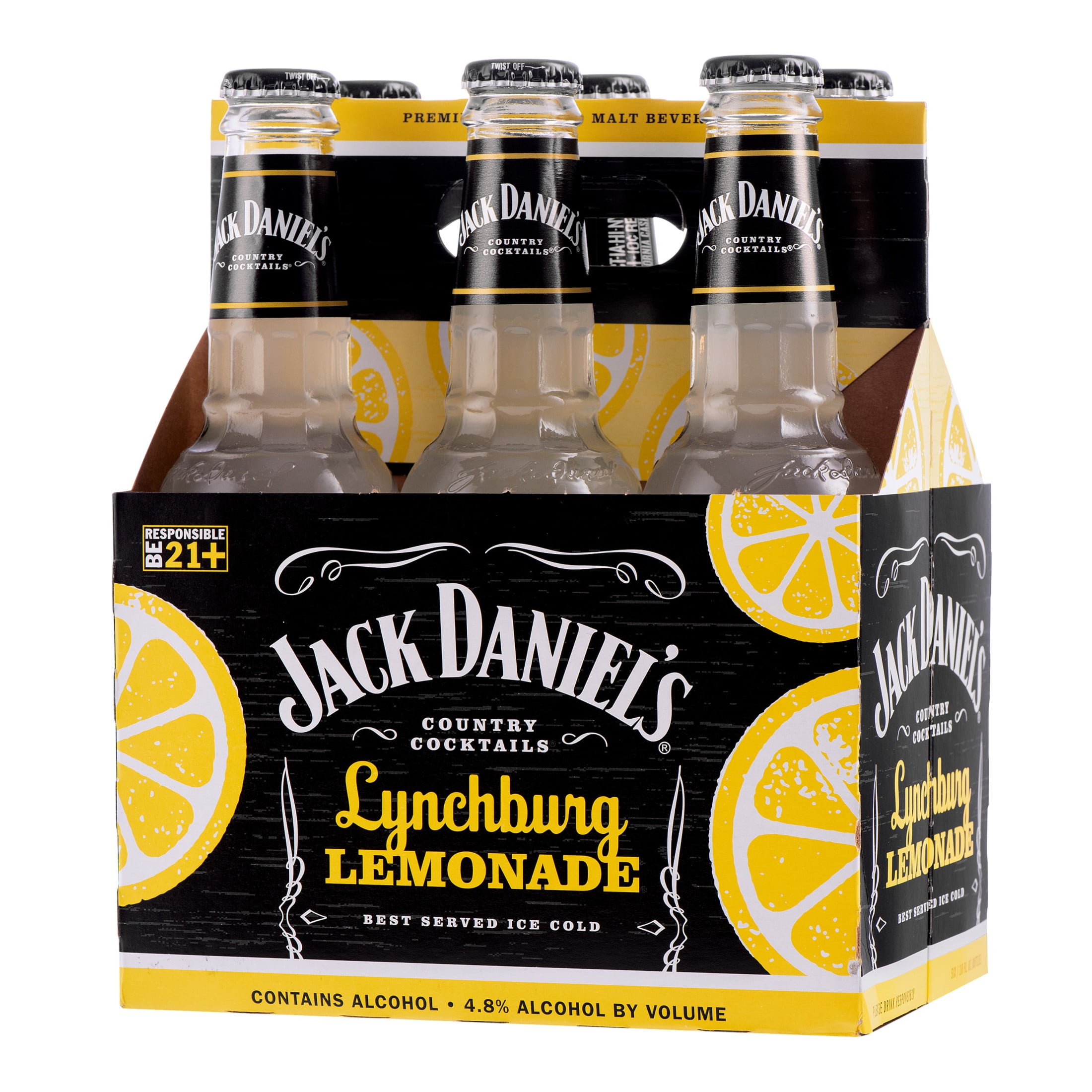 Jack Daniel's Lynchburg Lemonade Malt Beverage, 6 pack, 10 fl oz Bottle, 4.8% ABV