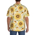thumbnail image 3 of Balery Watercolor With Sunflowers Camisa Casual de Manga Corta con Botones para Hombre, Texturizada, Estilo Cubano, para Playa, Verano-4X-Large, 3 of 5