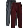 thumbnail image 1 of Pisexur 2 Pack Mens Sweatpants Open Bottom Straight Leg Sweatpants Solid Color Casual Pants Elastic Waist Drawstring Workout Pants for Men Plus Size Sweatpants with Pockets S-3XL, 1 of 8