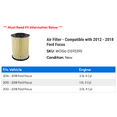 thumbnail image 2 of Air Filter - Compatible with 2012 - 2018 Ford Focus 2013 2014 2015 2016 2017, 2 of 2