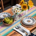 thumbnail image 3 of Table Runner Summer Desserts Table Decoration for Kitchen Dinning Ice Cream Lemon Colorful Stripes Table Decoration for Indoor Outdoor Party Wedding Decor 13x72 Inch, 3 of 7